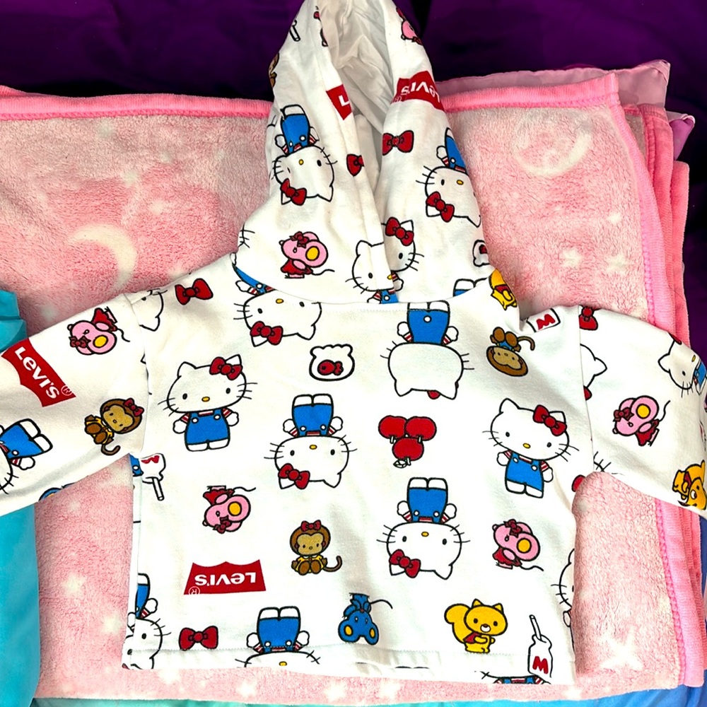 HELLO KITTY x LEVI’S Collab Hoodie Size Small (4-5 Years)